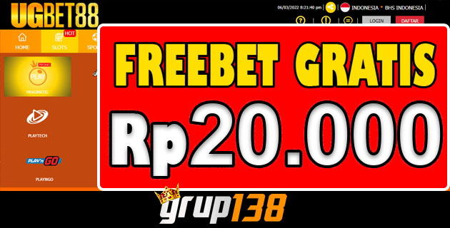 UGBet88 Freebet Gratis Rp 20.000 Tanpa Deposit