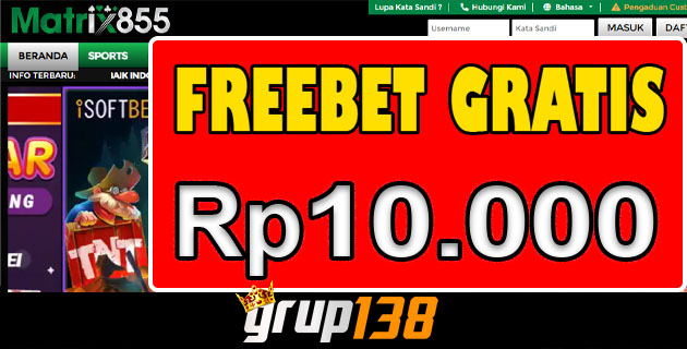 Matrix855 – Freebet Gratis Rp 10.000 Terbaru Tanpa Deposit
