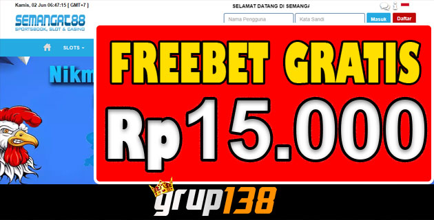 Semangat88 Freebet Member Baru Gratis Rp 15.000 Tanpa Deposit